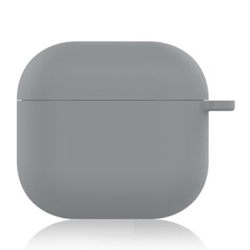 AirPods 4 Silicone Case Soft Wireless Earbud Organizer Cover Thickness 1.5mm with Carabiner - Grey