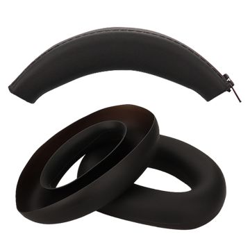 For Sony ULT WEAR WH-ULT900N Silicone Head Beam Sleeve + Headphone Earpad Covers Set - Black