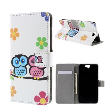 Moberg HTC One A9 Leather Case - Adorable Owls and Flowers