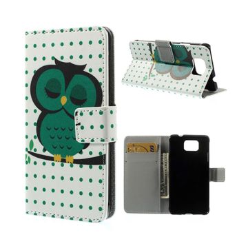 Moberg (Sleeping Owl) Samsung Galaxy Alpha Leather Flip Case