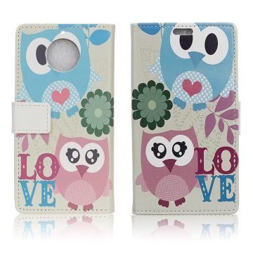 Motorola Moto G5S patterned leather flip case - Owl Lovers