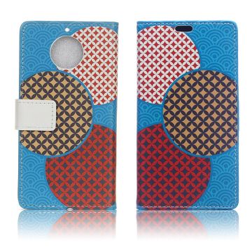 Motorola Moto G5S patterned leather flip case - Circles Seamless Pattern