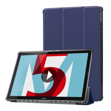 Huawei MediaPad M5 10 tri-fold folio leather flip case - Dark Blue