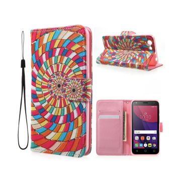 Lenovo K5 Patterned leather stand case- Colored Swirls