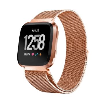 Luxury Milanese Fitbit Versa stainless steel watch strap - Rose Gold