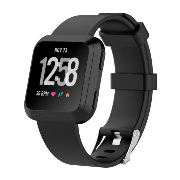 Fitbit Versa flexible soft TPE watchband - Size: S / Black