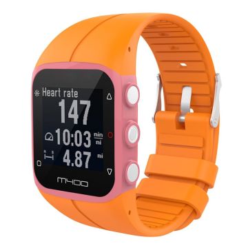 Polar M400 metal buckel silicone watch strap- Orange