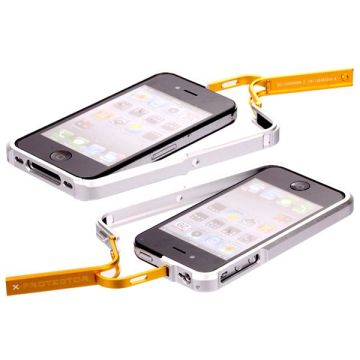 FiiO X-Fighter (Silver Half - Yellow) Alu Bumper for iPhone 4/4S