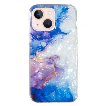 Marble iPhone 14 Plus case - Sky Blue Purple Marble