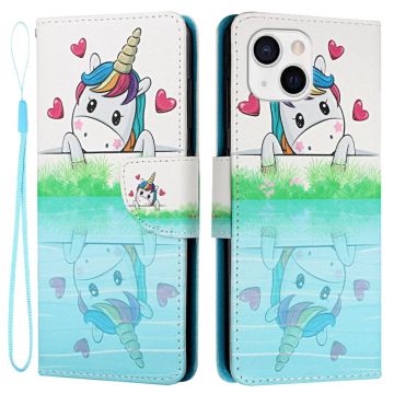 Wonderland iPhone 14 Plus flip case - Heart Shape / Horse