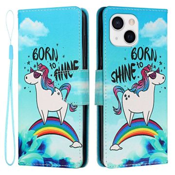 Wonderland iPhone 14 Plus flip case - Rainbow / Horse