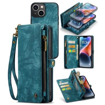 CaseMe iPhone 14 Plus Zipper Wallet - Blue