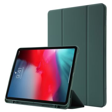 iPad Pro 12.9 (2022) / (2021) / (2020) tri-fold leather case - Blackish Green