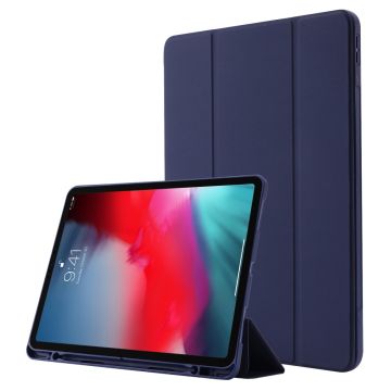 iPad Pro 12.9 (2022) / (2021) / (2020) tri-fold leather case - Dark Blue