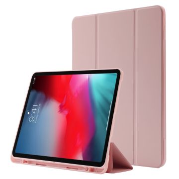 iPad Pro 12.9 (2022) / (2021) / (2020) tri-fold leather case - Rose Gold