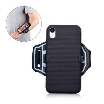 iPhone Xr stripe pattern armband case