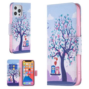 Wonderland iPhone 13 Pro flip case - Blue Butterflies and Flowers