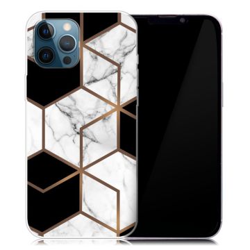 Marble iPhone 13 Pro case - Marble Cube in Black and White