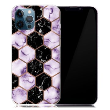 Marble iPhone 13 Pro case - Honeycomb Marble in Purple