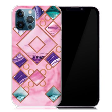 Marble iPhone 13 Pro case - Rose in Diamond Shapes