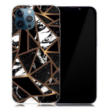 Marble iPhone 13 Pro case - Black Tile Fragments