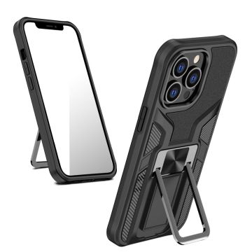 Shockproof hybrid cover with kickstand for iPhone 13 Pro - Black