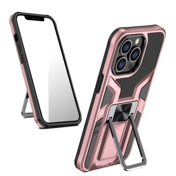 Shockproof hybrid cover with kickstand for iPhone 13 Pro - Rose Gold