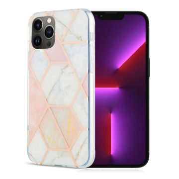 Marble iPhone 13 Pro case - Pink / White