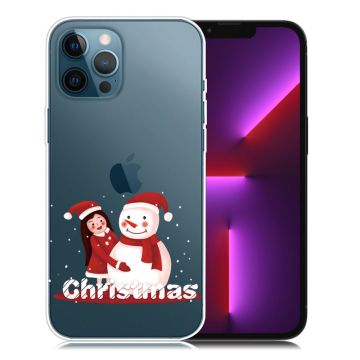 Christmas iPhone 13 Pro case - Girl and Snowman