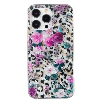 Marble iPhone 13 Pro case - Leopard and Flower