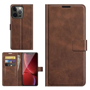 Wallet-style leather case for iPhone 13 Pro - Coffee