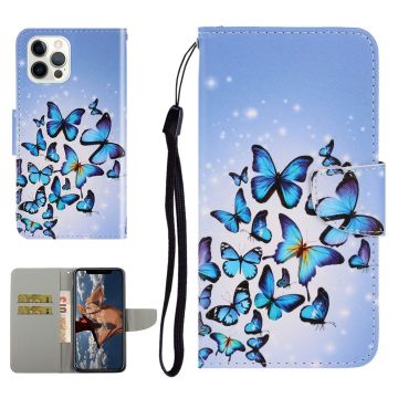 Wonderland iPhone 13 Pro flip case - Blue Butterflies