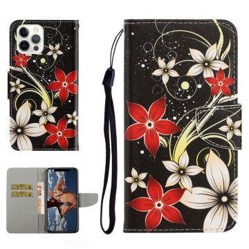 Wonderland iPhone 13 Pro flip case - White and Red Flowers