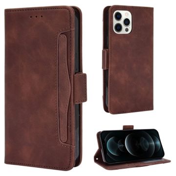 Modern-styled leather wallet case for iPhone 13 Pro - Brown