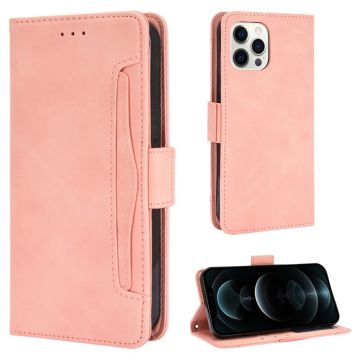 Modern-styled leather wallet case for iPhone 13 Pro - Pink