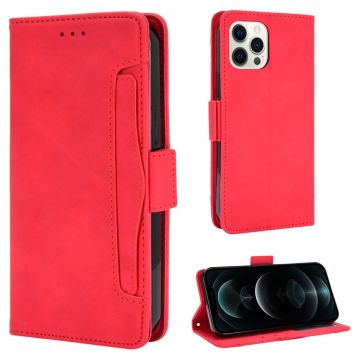 Modern-styled leather wallet case for iPhone 13 Pro - Red