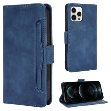 Modern-styled leather wallet case for iPhone 13 Pro - Blue