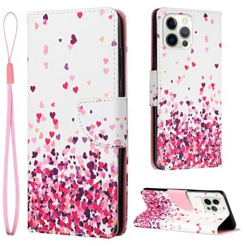 Wonderland iPhone 13 Pro flip case - Pink Hearts