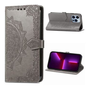 Mandala iPhone 13 Pro Flip case - Grey