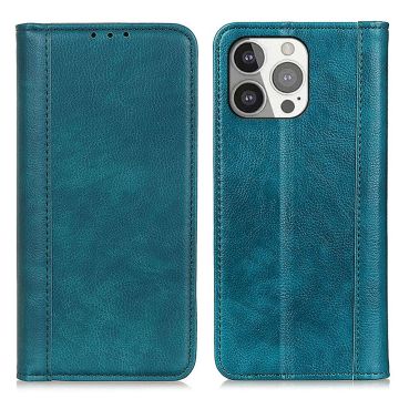 Genuine leather case with magnetic closure for iPhone 13 Pro - Green