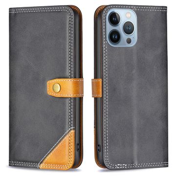 BINFEN two-color leather case for iPhone 13 Pro - Black