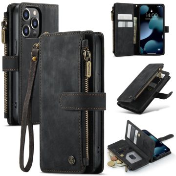 CaseMe zipper-wallet phone case for iPhone 13 Pro - Black