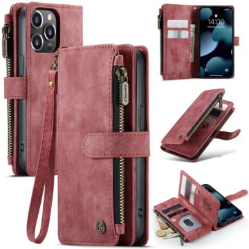 CaseMe zipper-wallet phone case for iPhone 13 Pro - Red