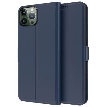 Smooth and thin premium PU leather case for iPhone 13 Pro - Blue