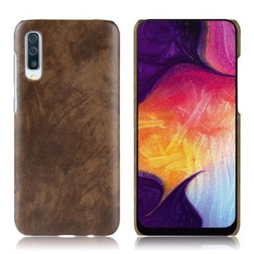 Samsung Galaxy A50 litchi coated case - Coffee