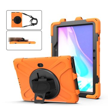 Samsung Galaxy Tab Active Pro / Active4 Pro X-shape silicone cover with strap - Orange