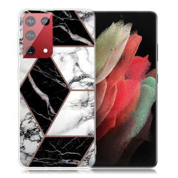 Marble Samsung Galaxy S21 Ultra case - Grey / Black / White