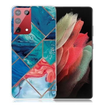Marble Samsung Galaxy S21 Ultra case - Blue and Orange Marble