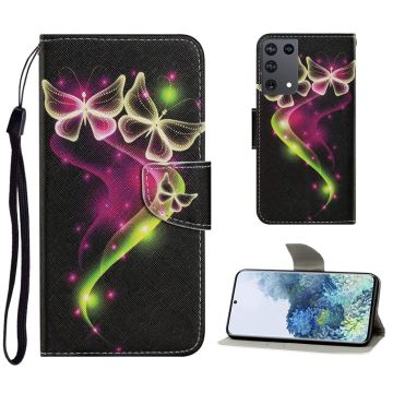 Wonderland Samsung Galaxy S21 Ultra flip case - Glittery Butterfly