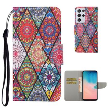 Wonderland Samsung Galaxy S21 Ultra flip case - Mandala Pattern